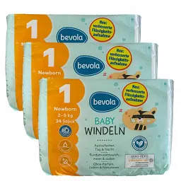 Підгузки Bevola Baby windeln 1 Newborn (2-5 кг), 72 шт