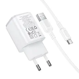 МЗП Borofone BAS81A Star 10.5W (2USB-A) + кабель USB to Type-C White - мініатюра 4