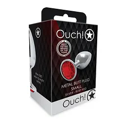 Анальна пробка Ouch! Round Gem S, 6.2 см (червоний) - мініатюра 8