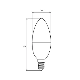 Лампочка EUROELECTRIC LED CL 9W 900Lm E14 4000K (LED-CL-09144(EE)) - мініатюра 3