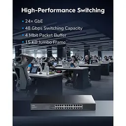 Комутатор Cudy GS1024E 24-Port Gigabit Easy-Managed Switch (GS1024E) - мініатюра 8