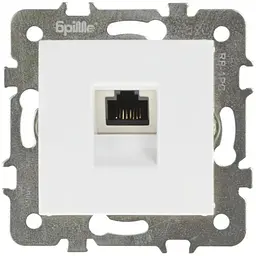 Розетка комп'ютерна Brille біла RB-1PC (42-024)
