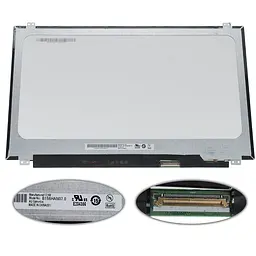 Матриця 15.6 B156HAN07.0 1920х1080, 40pineDP, IPS, 144Hz, 300cd/m2, 16.7M, 72% NTSC, LED, SLIM вертикальні вушки, матова, роз'єм праворуч знизу для ноутбука