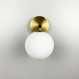 Бра Sphere Lampardi у латунному корпусі з білим плафоном Line F WB 13/1 - мініатюра 7