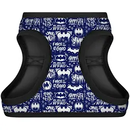 Шлея для собак м'яка Waudog Clothes, з QR паспортом, Бетмен біло-блакитний, XS4, 36-39х26-28 см