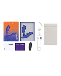 Масажер простати, 10.6х3 см (синій) We-Vibe Vector + Лубрикант 50 мл - мініатюра 5