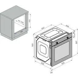 Духова шафа Minola EO 674 Dove Gray сіра - мініатюра 14
