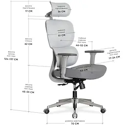 Крісло Mealux D1 Air Fabric Grey ( HF-D1 F/G) - мініатюра 3