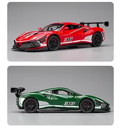 Колекційна металева модель автомобіля АвтоЕксперт Ferrari 488 Challenge EVO з інерцією, світлом та звуком 1:32 - мініатюра 8
