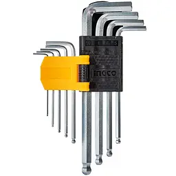 Комплект ключів Ingco шестигранних з кулькою 1.5-10 мм 9 шт (HHK12091) - мініатюра 3