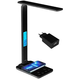 Настільна LED лампа Media-Tech Leditou MT222K 4W 6500K 15W QI з вбудованим WRL чорна - мініатюра 6