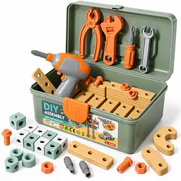 Дитячий конструктор BauTech DIY Model MO468 юний технік із шуруповертом на 147 деталей - мініатюра 2
