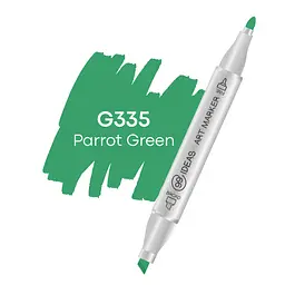 Маркер двосторонній Зелений папуга, G335, 99IDEAS