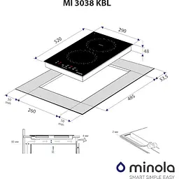 Варильна поверхня Minola MI 3038 KBL Domino - мініатюра 8