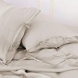 Комплект постільної білизни MirSon Natural Linen Jasmine льон полуторний євро бежево-сірий (2200008269043) - мініатюра 7