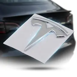 Емблема Tesla 3/Y Хром 60х55 мм метал: алюмінієвий сплав на скотчі (OEM: 1494949-00-A, 1494351-00-B)