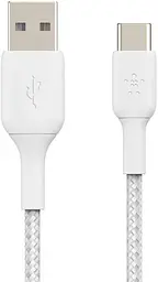 Кабель Belkin USB-A > USB-C заряджання/синхронізації 1м, 15Вт, Type-C, плетений, білий teh0013688 - мініатюра 2