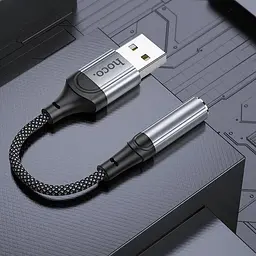 Перехідник Hoco LS36 Fresh USB to 3,5 AUX Black - мініатюра 4