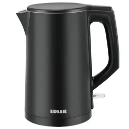 Електрочайник Edler EK6485SL, Carbon Black, 1500W, 1.8 л, дисковий, двошаровий корпус, захист від перегріву, захист від кипіння без води