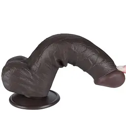 Фалоімітатор Lovetoy Sliding-Skin Dual Layer Dong 8'' 20.8 см (чорний) - мініатюра 17