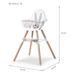 Стілець для годування Childhome Evolu 2 з бампером білий (CHEVOCHNW) - мініатюра 9