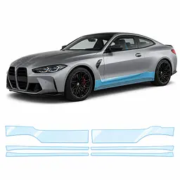 Антигравійна захисна бронеплівка за лекалами для BMW M4 G82/G83 2020-2024 - нижня зона кузова та пороги