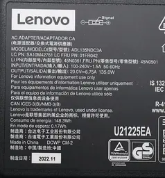 Блок живлення (зарядка) для ноутбука Lenovo 135W (20V 6,75А плаский роз'єм) ADL135NLC3A, 135W, 6.75А, Прямокутний - мініатюра 5