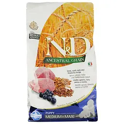 Сухий корм для цуценят середніх та великих порід Farmina N&D Low Grain Dog Lamb&Blueberry Puppy Medium&Maxi, ягня та чорниця, 2,5 кг - мініатюра 2