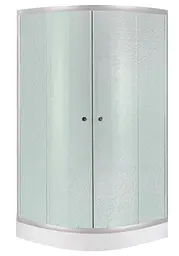 Набір Lidz Душова кабіна Latwa SC90x90.SAT.LOW.FR, напівкругла, скло Frost 4 мм + Душовий піддон Kapielka ST90x90x15