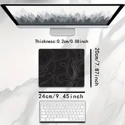Килимок для миші "Black Terrain" 25×21 см — стиль і точність для щоденних завдань, Чорний - мініатюра 4