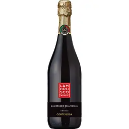 Вино ігристе Lambrusco Corte Rosa Rosso червоне, напівсолодке 7.5% 0.75 л