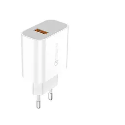 Мережевий зарядний пристрій Foneng EU46 QC3.0 Charger (1USBх3A) Білий (EU46-CH-IP) + кабель Lightning