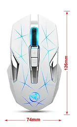 Миша бездротова з акумулятором та підсвіткою HXSJ T300 2,4 GHz White - мініатюра 4
