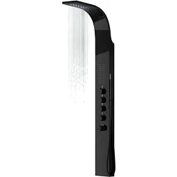 Душова панель Corsan Samsara black LED з термостатом S003TBLLED, Чорний матовий