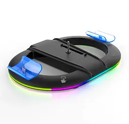 Вертикальна підставка для PS5 Slim iPega із тримачем для навушників DualSense на 2 геймпада Чорний ( hub_i0gmq3 ) - мініатюра 3