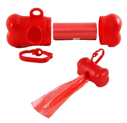 Диспенсер для пакетів Bone Shape Dog Poop Bag Dispenser помаранчевий 8 х 4.5 х 4 см - мініатюра 2