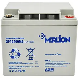 Акумуляторна батарея для ДБЖ Merlion AGM 12 V / 40 А*ч (GP12400M6)
