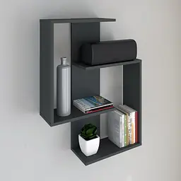 Полиця навісна для книг та декору FH-Assen 650х850х196 мм Антрацит