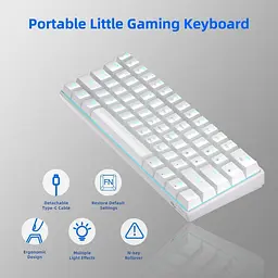 Клавіатура MageGee MK-Star 61 LED Red Switch White (6971969720978-UA) [159844] - мініатюра 5
