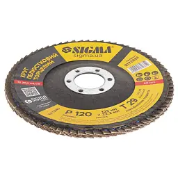 Круг зачистний Sigma пелюстковий торцевий Т29 (конічний) 125мм P120 (9172661) - мініатюра 3
