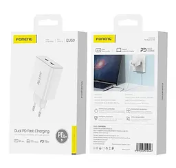 Мережевий зарядний пристрій Foneng EU50 PD35W Fast Charger (2USBх3A) Білий (EU50-CH)