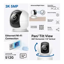 IP-камера TP-Link Tapo C232 5 Мп N300 microSD motion detection. AI - мініатюра 5