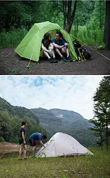 Надлегкий тримісний намет з футпринтом Naturehike Cloud Up 3 Updated NH18T030-T 210T (Зелений) - мініатюра 7