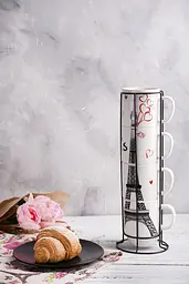 Набір чашок на металевій підставці Limited Edition Paris, 5 предметів (6418258) - мініатюра 3