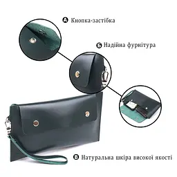 Шкіряна практична тревел-косметичка Shvigel 16423 зелена - мініатюра 4