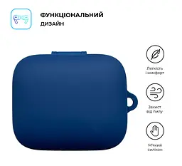 Силіконовий чохол для навушників OPPO Enco X3i, Hang Case, синій, ультратонкий захисний кейс товщиною 2 мм, захист від подряпин, пилу та ударів, компактний, з карабіном для кріплення, ArmorStandart (ARM80043) - мініатюра 2