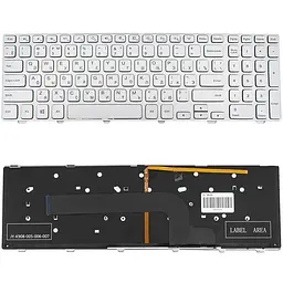 Клавіатура для ноутбука DELL (Inspiron: 7537) rus сріблястий підсвічування клавіш з фреймом