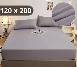 Простирадло на резинці Solve Softable Fabric 120×200 + 2 наволочки — м’яке, щільне, комфортне, сірий (KT7006001)