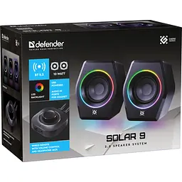 Акустична система 2.0 Defender Solar 9, 10Вт, Bluetooth, RGB підсвітка, USB, чорна - мініатюра 9
