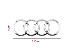 Задня емблема Audi Хром 230х80 мм на скотчі (Завод) - мініатюра 2
